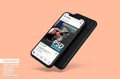 安卓手机上的ins帖子模板[PSD]