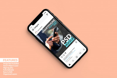 逼真的手机ins屏幕展示样机[PSD]