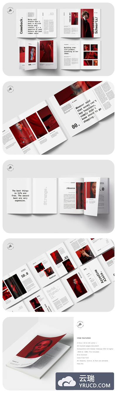 个性的大图时尚画册模板下载（INDD）