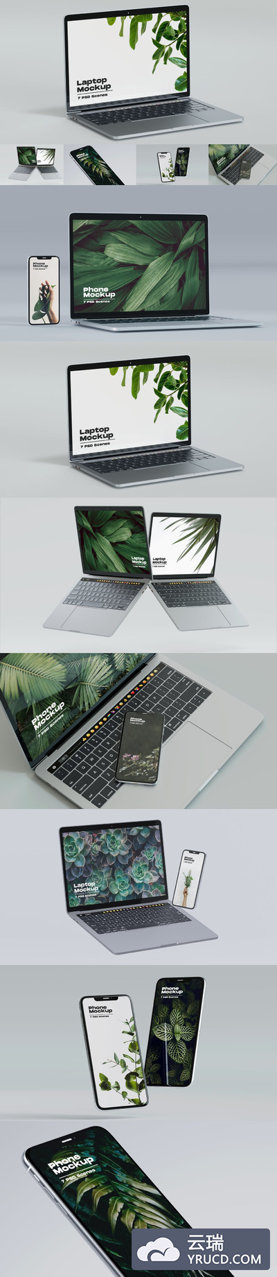 简约清新好用给的iPhone和MacBook UI样机展示模型mockups