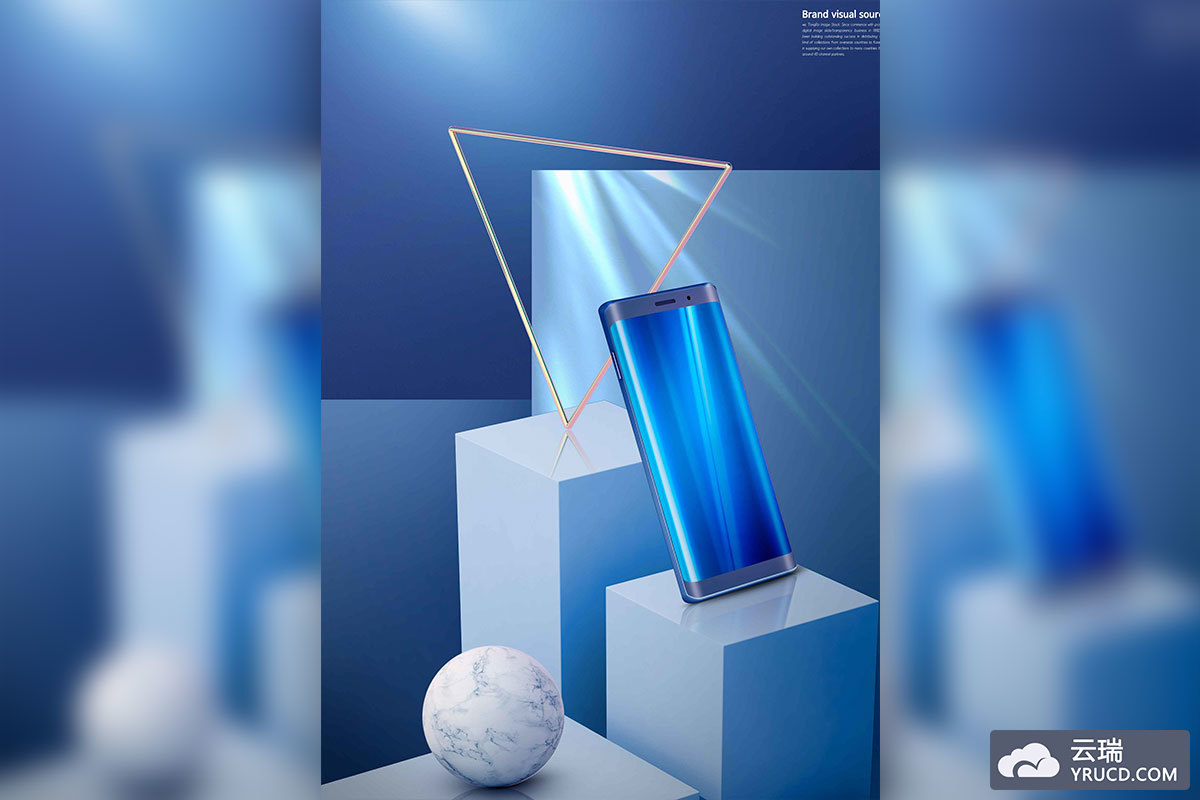 创意视觉设计曲屏手机品牌推广电商海报素材