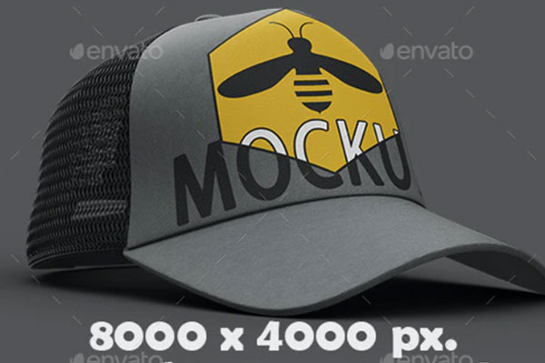 4个高分辨率的棒球帽图案设计样机模板