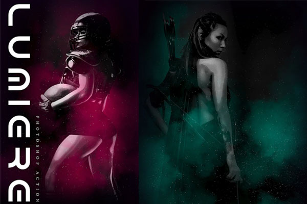 彩色烟雾&粒子艺术效果照片处理ps动作