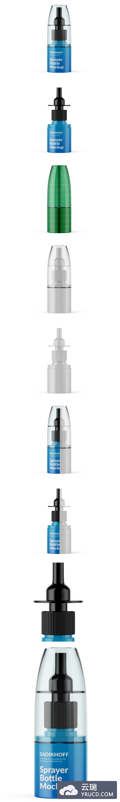 磨砂喷雾瓶标签/包装设计样机模板