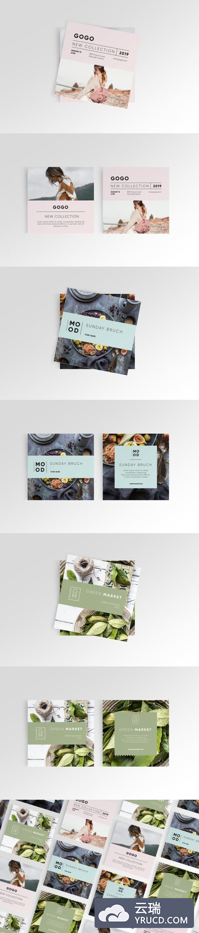 方形尺寸活动传单设计psd模板