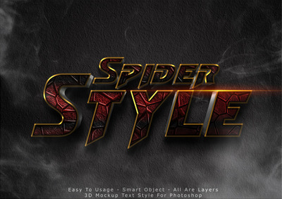 3D蜘蛛文本效果风格的样式[PSD]