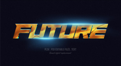 3D未来字体灯光效果样式[PSD]