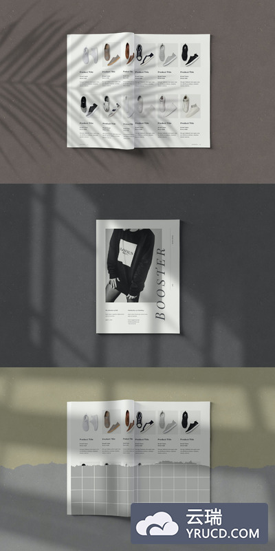 简单的杂志或画册设计展示样机（PSD）