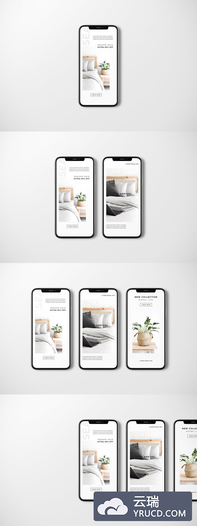 清新风格的手机样机下载（PSD）