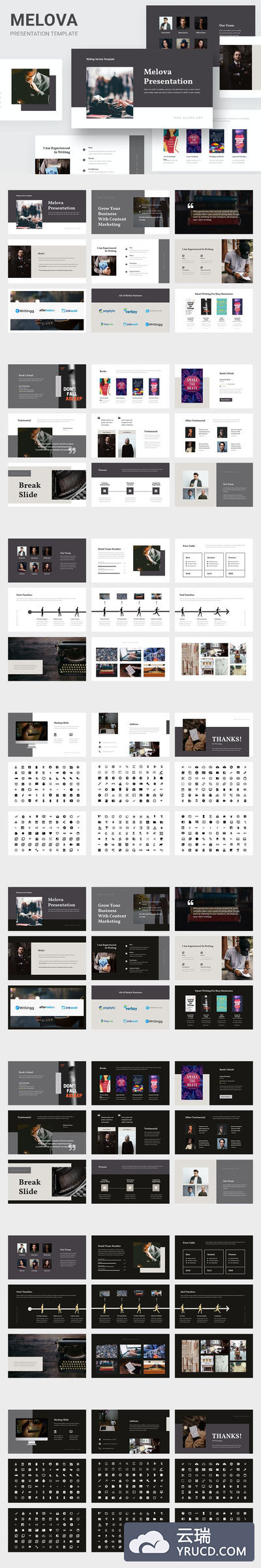 时尚简约好用的提案powerpoint幻灯片演示模板（pptx）