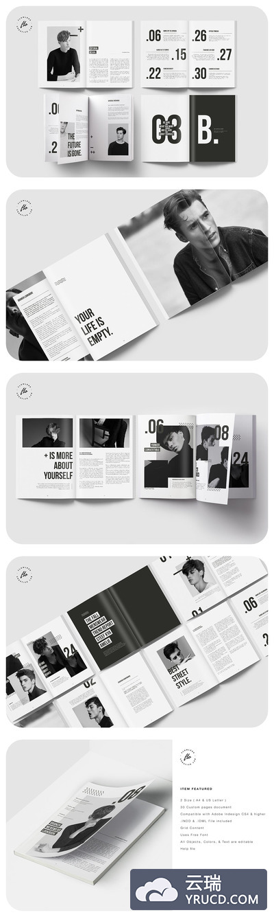 男装时装画册设计模板（INDD）