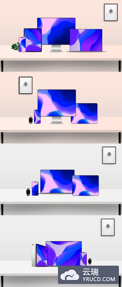 极简主义最新的响应式网页样机（PSD）