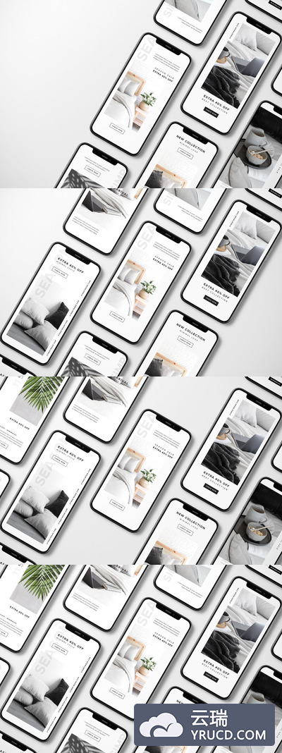 套装APP UI设计展示手机样机（PSD）