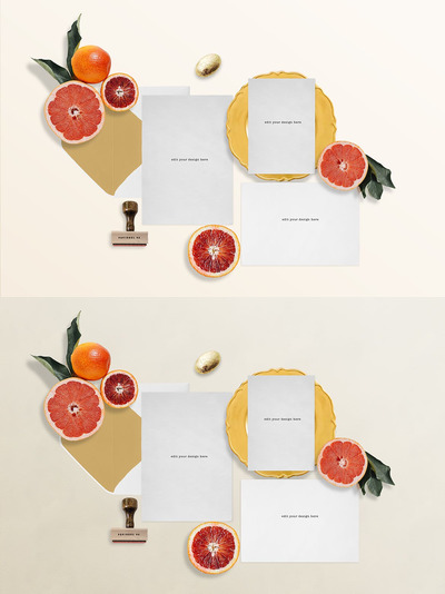 柑橘请柬样机（PSD）