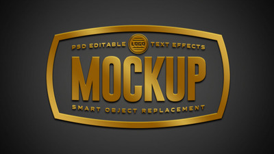 暗灰色背景金色文本效果样式[PSD]