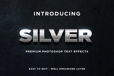 3D银色闪亮的文字效果样式[PSD]
