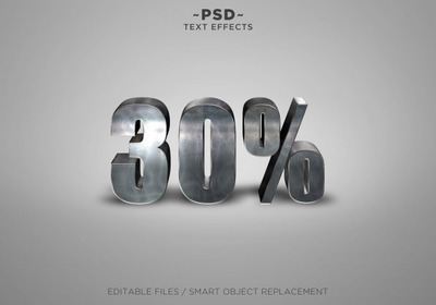 3D金属30%折扣效果样式[PSD]