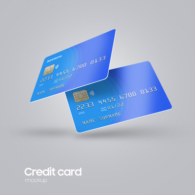 逼真的银行卡产品样机[PSD]