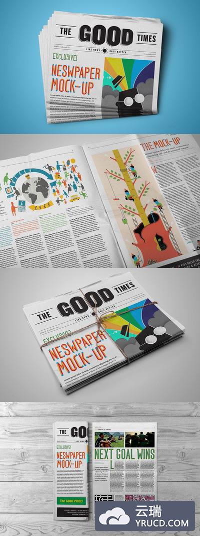 手持报纸设计展示效果样机（PSD）
