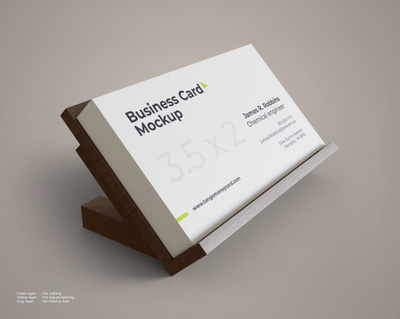 木支架上的名片展示样机[PSD]