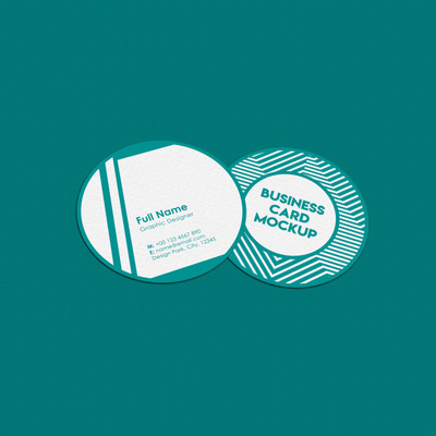 圆形杯垫名片样机[PSD]