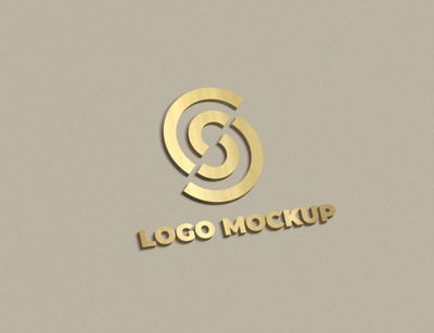 高品质3D金色logo样机[PSD]