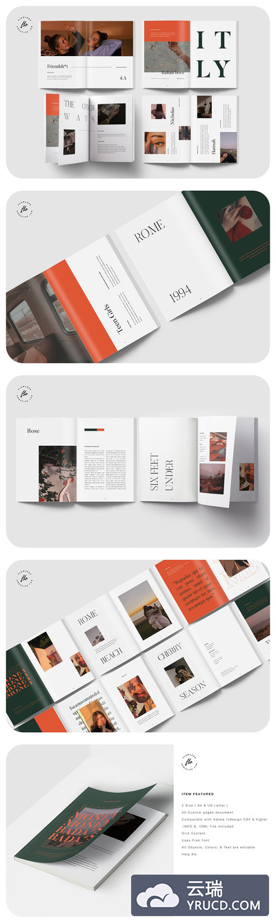 罗马复古编辑手册画册模板（INDD）