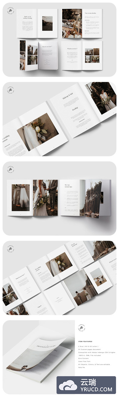 婚纱摄影指南手册画册模板（INDD）