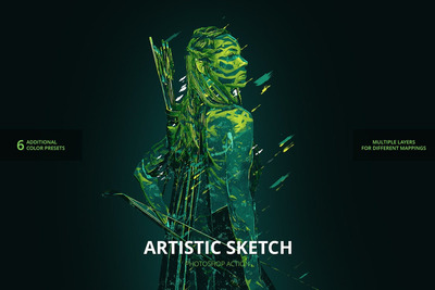 彩色素描酷炫梦幻PS动作下载（Atn）