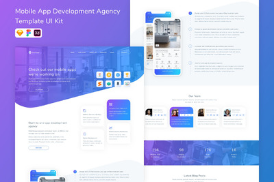 移动应用开发代理模板用户UI KIT(SKETCH,FIG,XD)