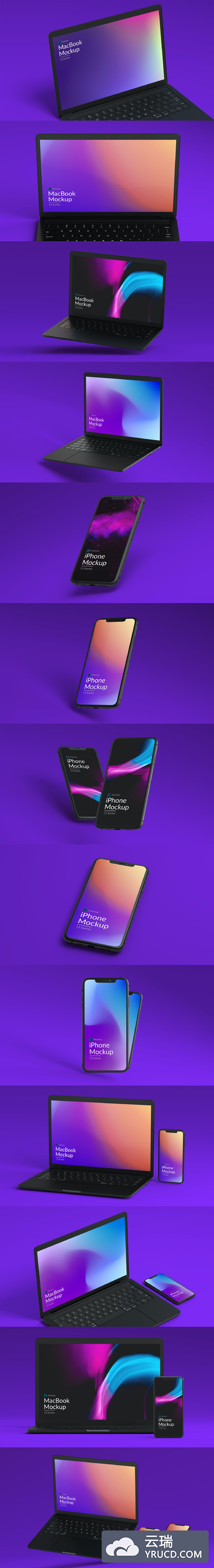 iPhone和MacBook促销模型样机（PSD）