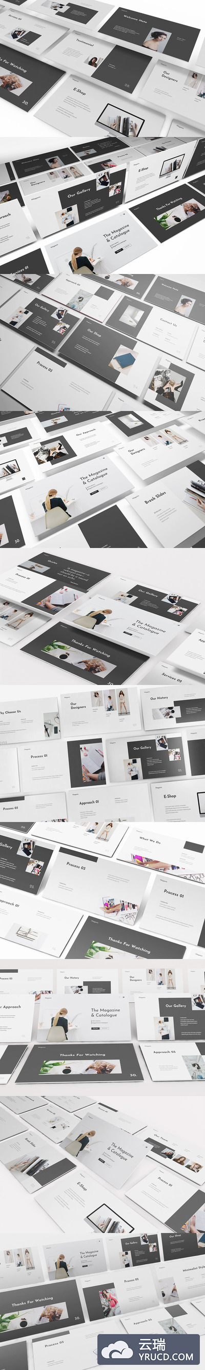 杂志风格的Powerpoint模板（PPTX）