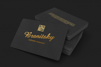 黑色名片堆叠展示样机[PSD]