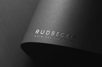 黑色弯曲的纸印压logo样机[PSD]