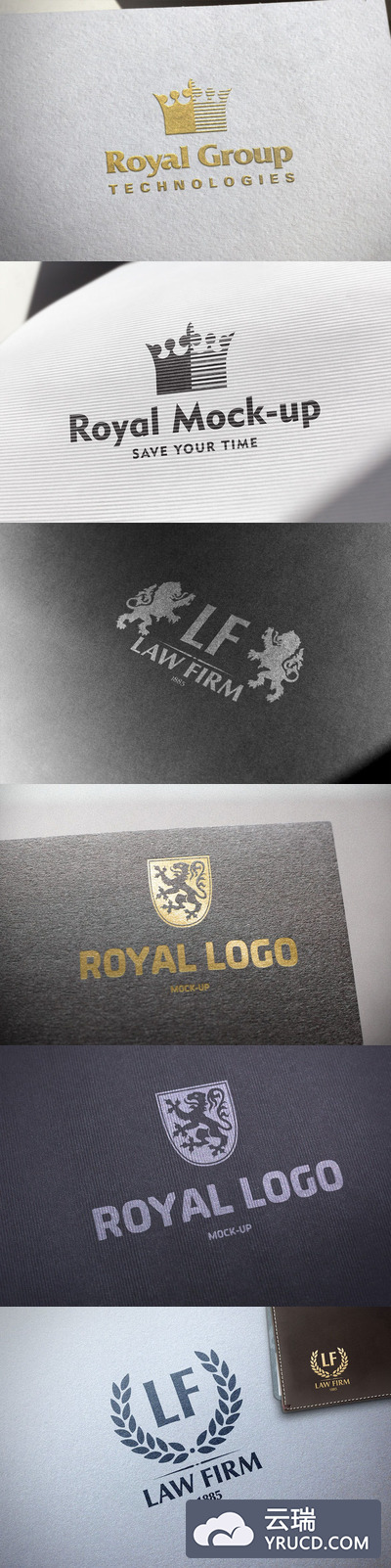 黄冠奢华风格logo样机下载（PSD）