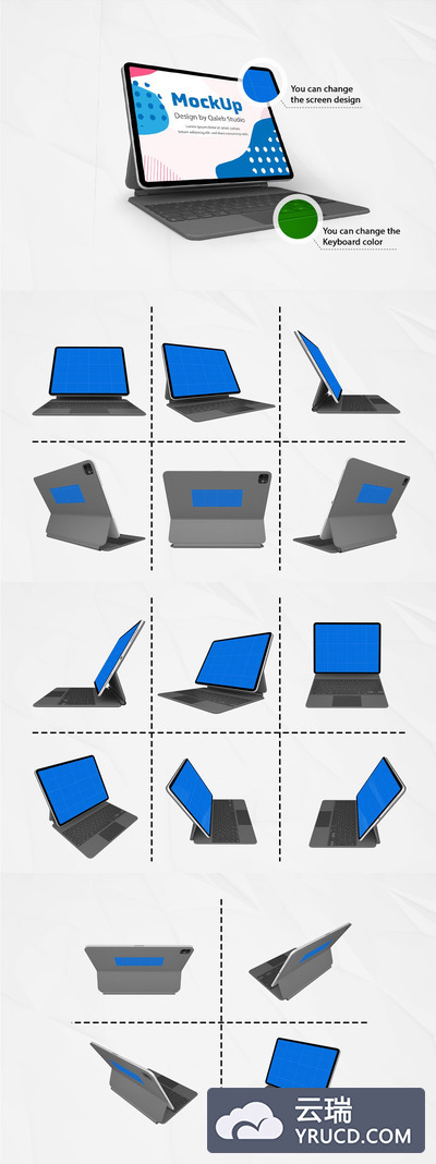 iPad Pro 和Magic神奇键盘样机（PSD）