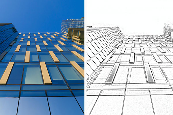 建筑设计草图铅笔素描效果ps动作下载