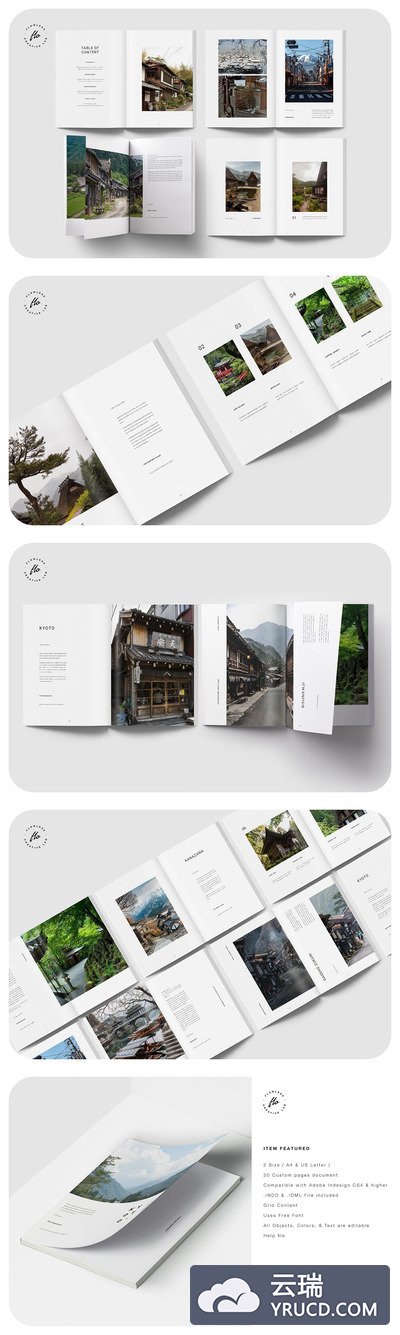 京都旅游杂志画册模板（INDD）