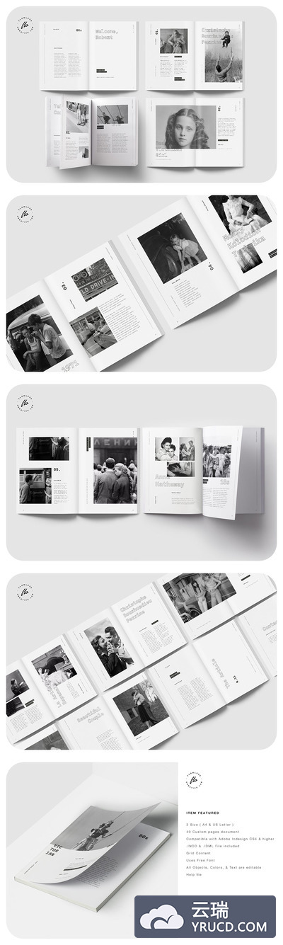 维多利亚复古摄影作品集画册杂志模板（INDD）