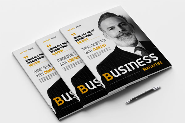 黄色配色方案商业杂志版式设计模板