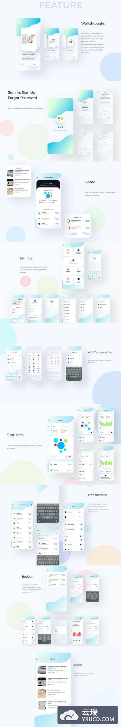 理财财务管理应用APP UI（SKETCH）