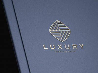 逼真的银色浮雕奢华标志模型[PSD]