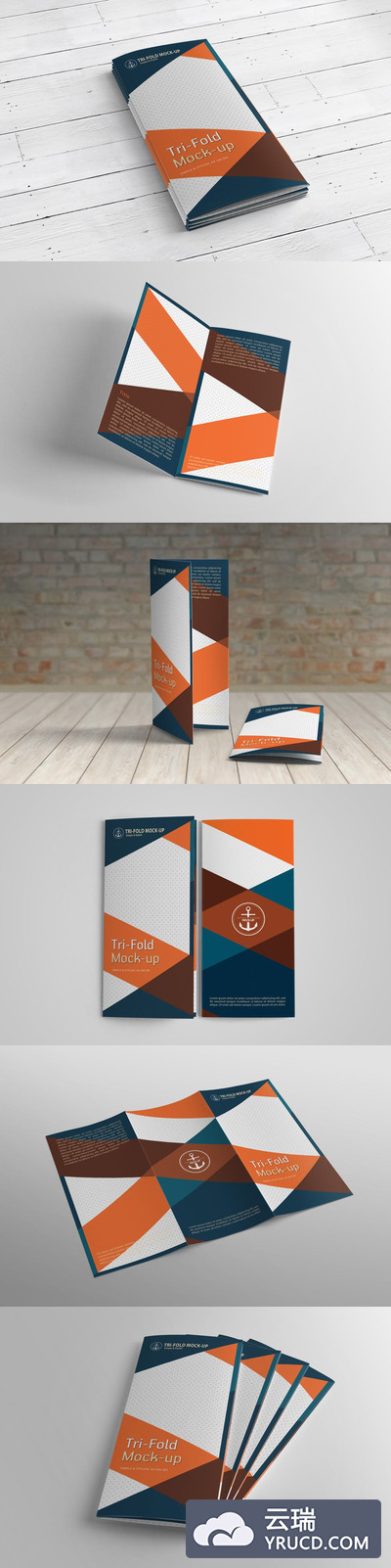 三折小册子设计样机(PSD)
