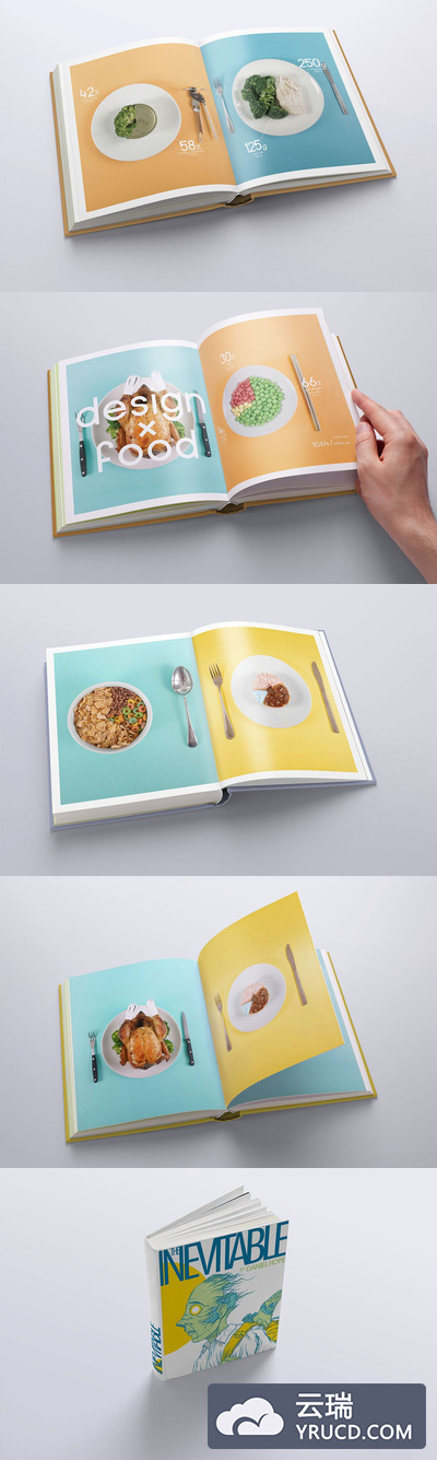 各种效果的精装书设计样机(PSD)