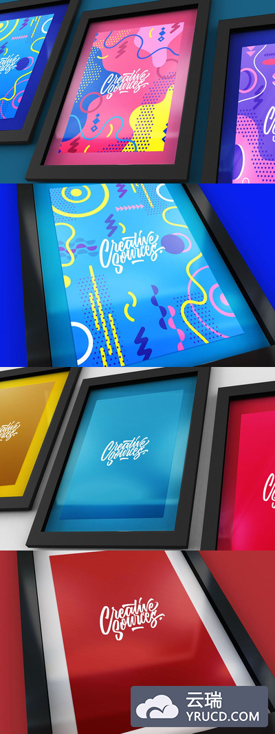 酷炫视角的海报设计样机（PSD）