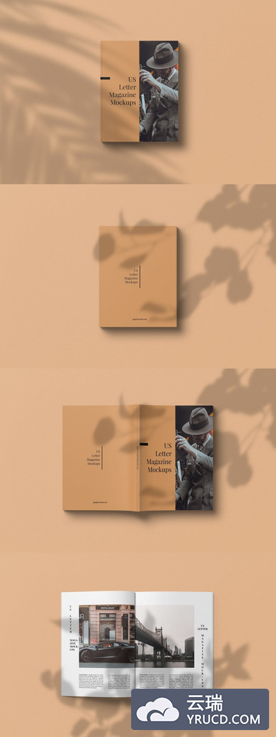 顶部视角高品质杂志样机（PSD）