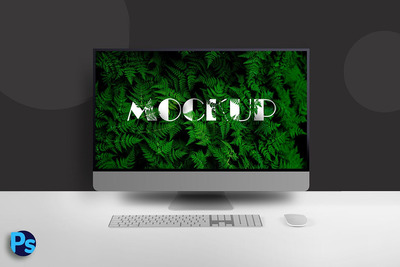 iMac桌面台式电脑样机（PSD）