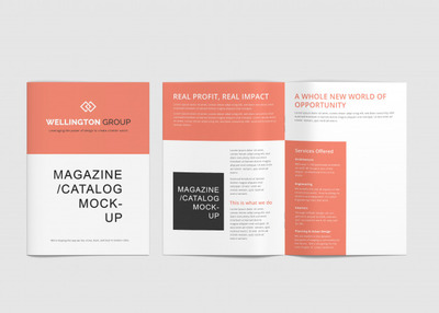 A4宣传册与杂志展示样机[PSD]