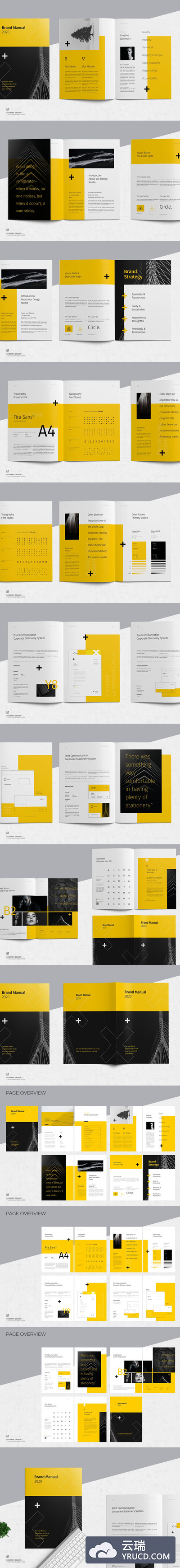 极简主义品牌指南手册模板下载(INDD)