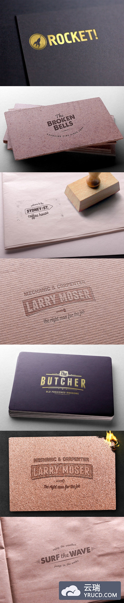 各种质感的logo设计样机(PSD)